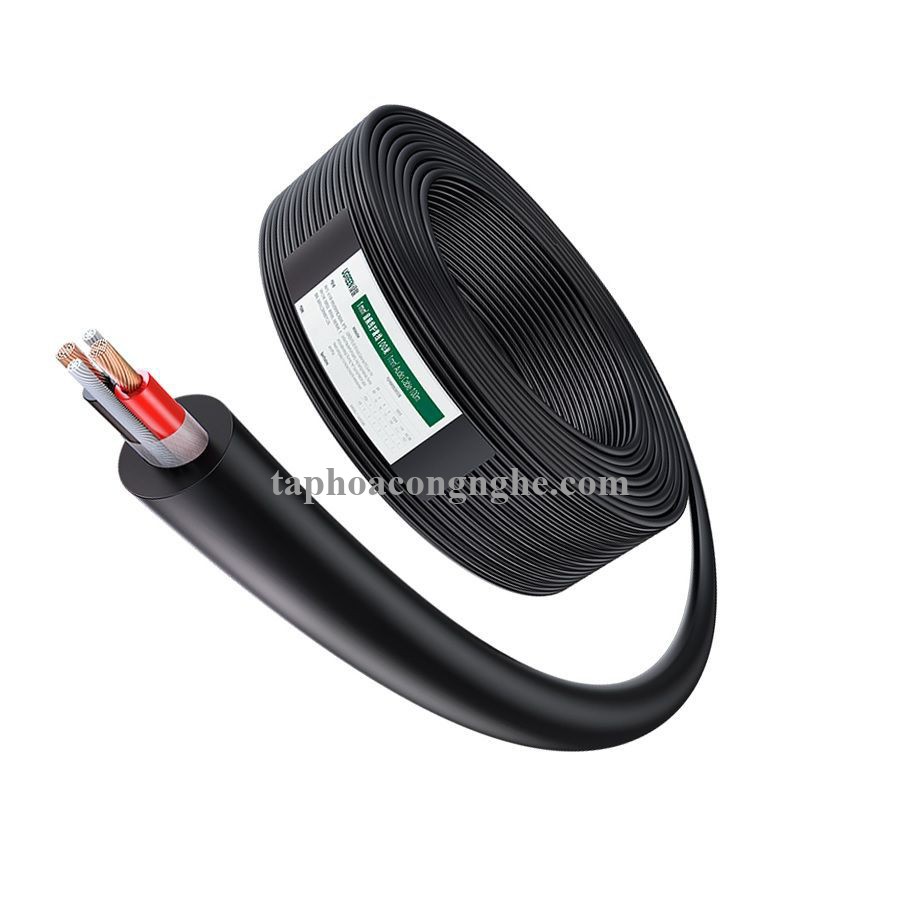 Ugreen 80163 100m 2C x 1.0mm² Cuộn cáp âm thanh sân khấu ngoài trời Hi Fi màu đen AV159 30080163